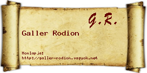 Galler Rodion névjegykártya